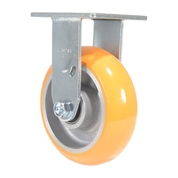 Polyurethane Rigid Caster 6 In. Diameter X 2 In. Width 1250 Lb. Capacity Butterscotch/Silver